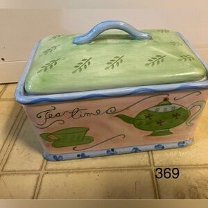 Bowring  hand painted Tea Time Ceramic tea box